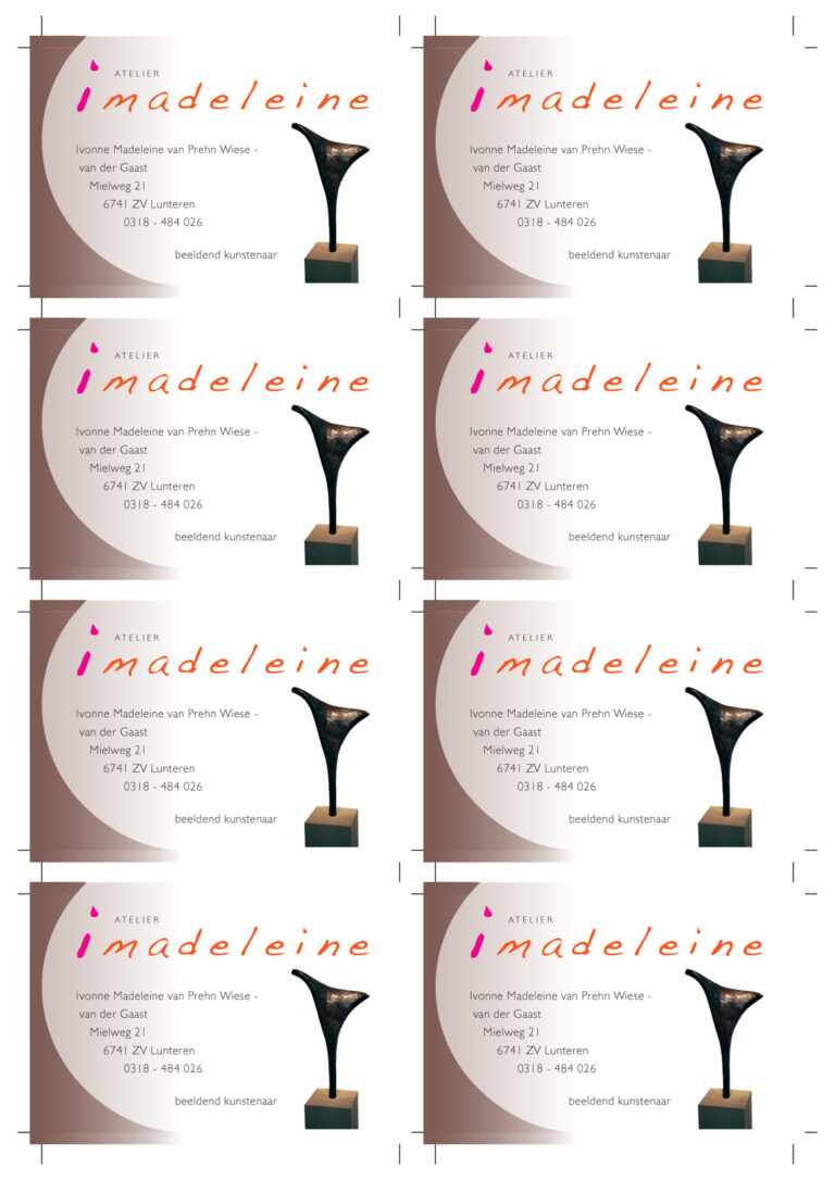 visitekaartjes voor Atelier Imadeleine