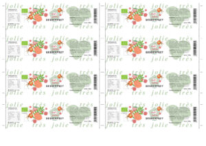 etiketten voor Bessenpret (fruitbeleg) van Très Jolie